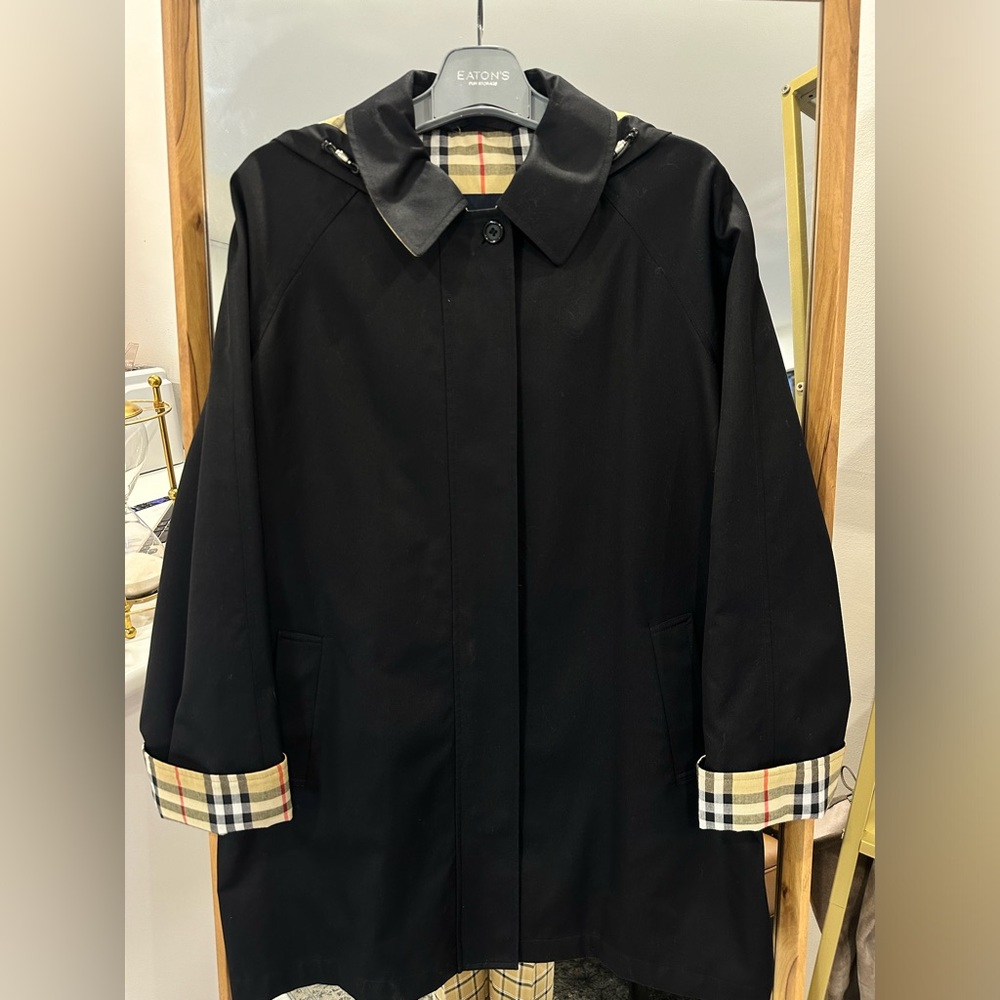 Sold 🚨Burberry Brit Swing Black Trench Raincoat - Picture 1 of 5